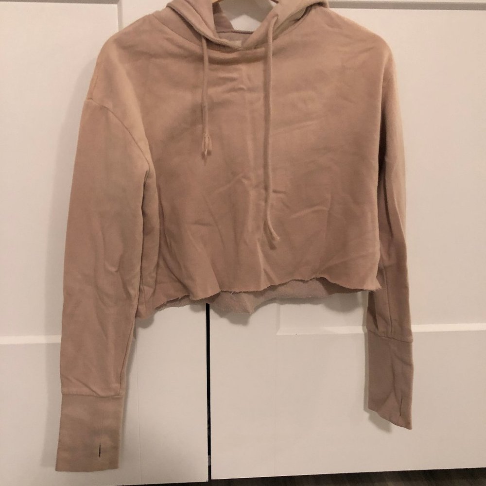 cropped indie pink hoodie